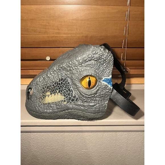 Jurassic World Chomp 'n Roar Mask Velociraptor Blue Mask 2017 - Tested Works - Picture 1 of 6